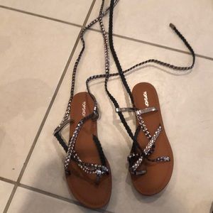 Metallic Topshop sandals